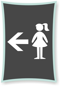 Girl's directional Sign
