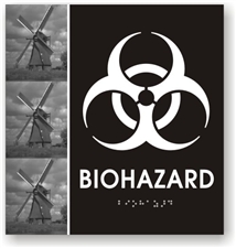 Biohazard Braille Sign