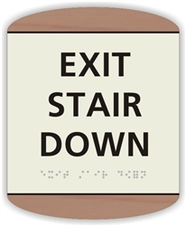 EXIT STAIR DOWN Braille Sign